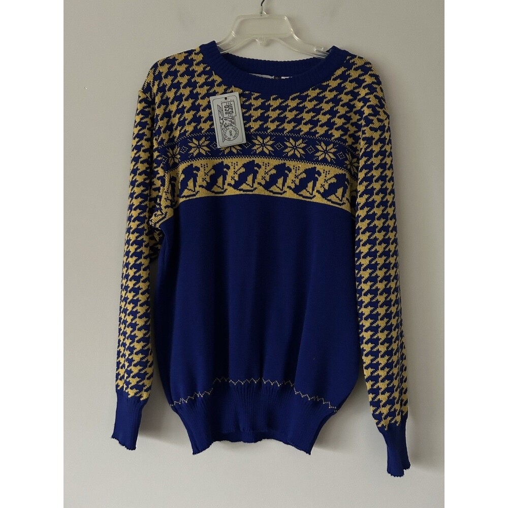 Vintage Rare Deadstock BSR Nordic Ski Pattern Wool Blend Size XL Retro Winter